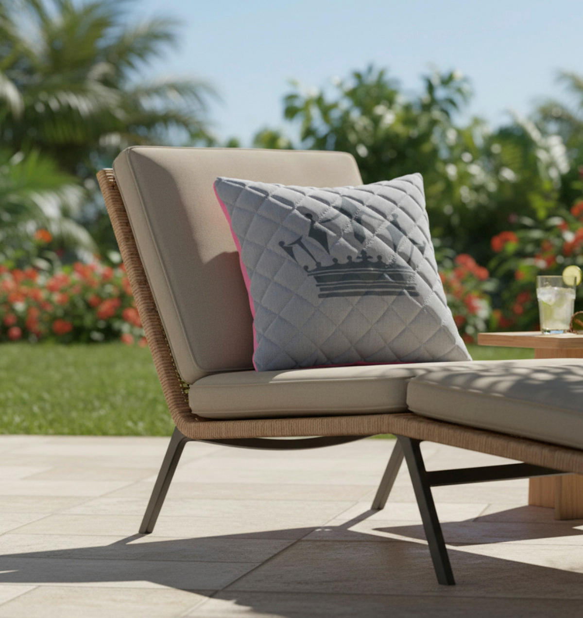 OUTDOOR-KISSEN in Grau 45/45 cm  - Grau, MODERN, Textil (45/45cm) - Gardenson