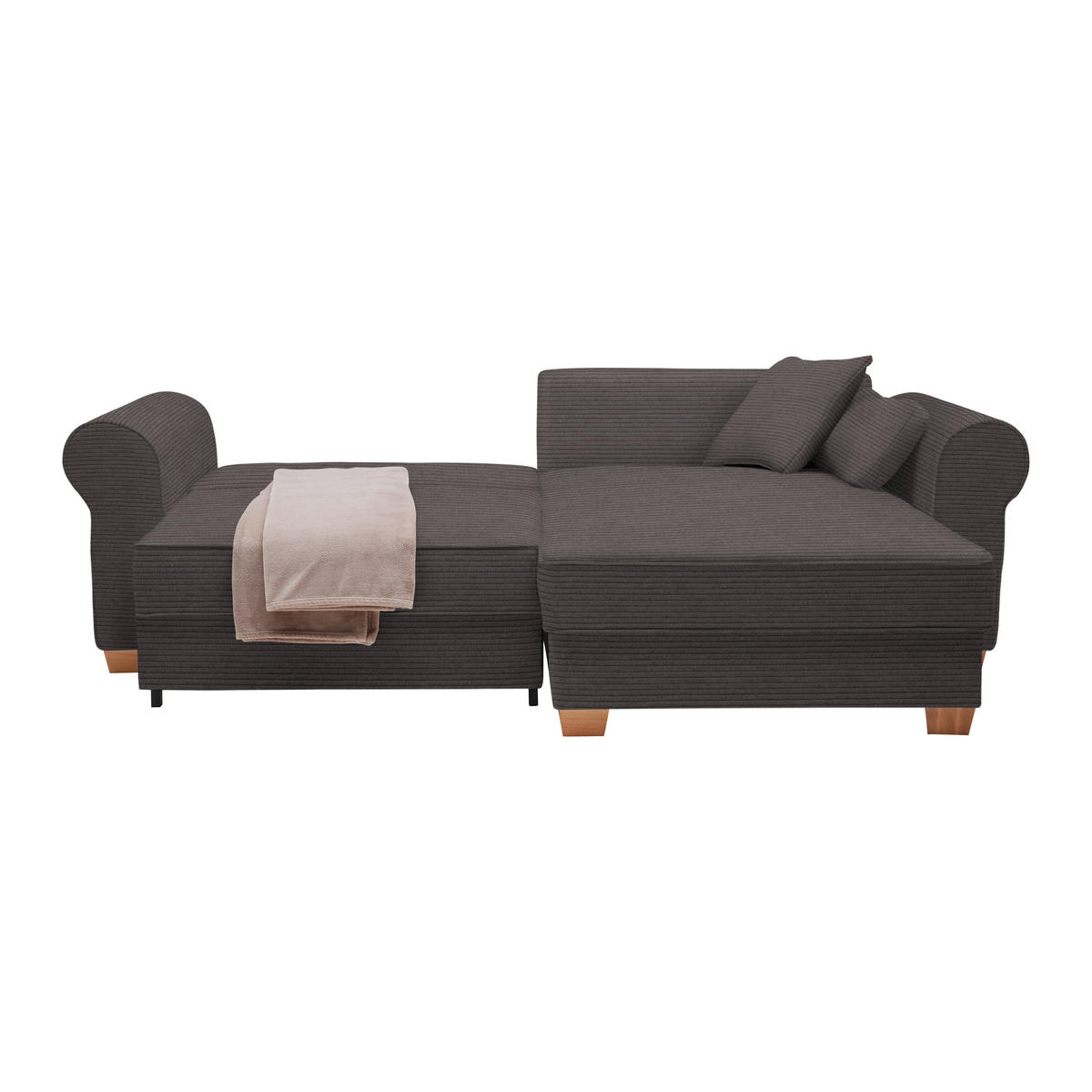HÖRNSOFFA i mörkgrå  - mörkgrå, Modern, trämaterial/trä (255/185cm) - MID.YOU