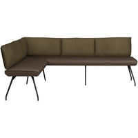ECKBANK 155/215 cm Mikrofaser Braun   - Anthrazit/Schwarz, Design, Textil/Metall (155/215cm) - Moderano