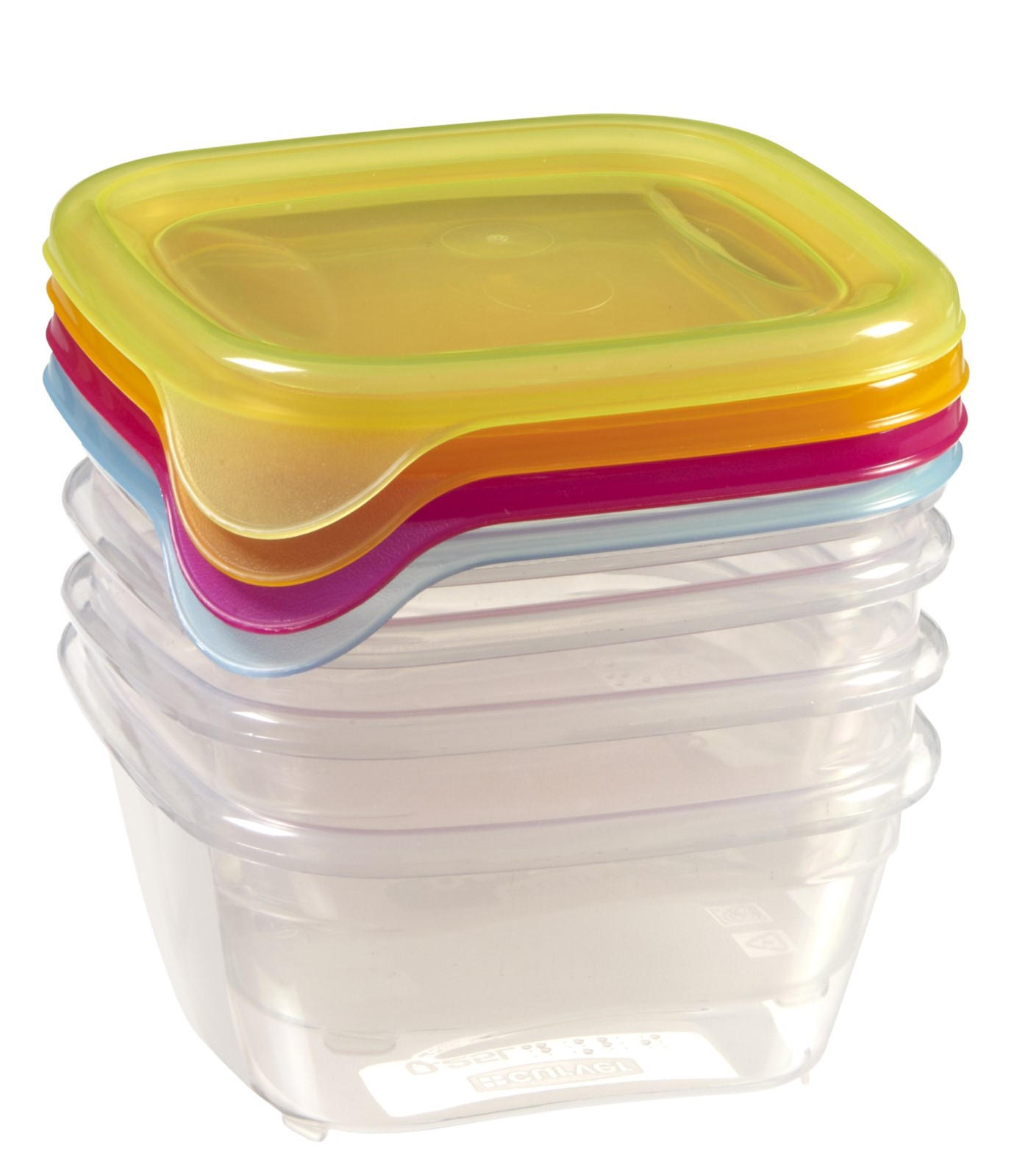 SET POSOD ZA SHRANJEVANJE         10,5/9,8/10,5 cm     - večbarvno/prozorno, Basics, umetna masa (10,5/9,8/10,5cm) - Curver
