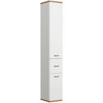 HOCHSCHRANK 30/185,5/33 cm  - Chromfarben/Eichefarben, KONVENTIONELL, Glas/Holzwerkstoff (30/185,5/33cm) - Xora