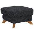 HOCKER Bouclé Schwarz - Eichefarben/Schwarz, MODERN, Holz/Textil (65/47/65cm) - Valnatura