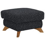 HOCKER Bouclé Schwarz  - Eichefarben/Schwarz, MODERN, Holz/Textil (65/47/65cm) - Valnatura
