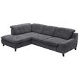 ECKSOFA in Chenille Anthrazit  - Anthrazit/Schwarz, KONVENTIONELL, Textil/Metall (200/281cm) - Carryhome