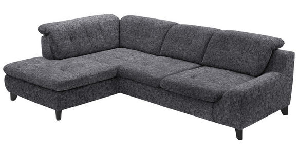 ECKSOFA in Chenille Anthrazit  - Anthrazit/Schwarz, KONVENTIONELL, Textil/Metall (200/281cm) - Carryhome