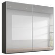 SCHWEBETÜRENSCHRANK  in Graphitfarben, Grau  - Graphitfarben/Grau, Design, Glas/Holzwerkstoff (226/235/68cm) - Xora