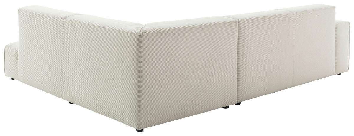 ECKSOFA Weiß Cord  - Schwarz/Weiß, Design, Kunststoff/Textil (270/210cm) - Pure Home Lifestyle