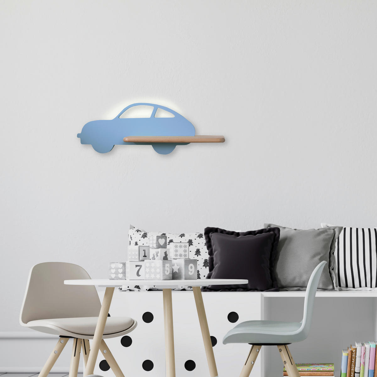 KINDERWANDLEUCHTE Car 43/12/15 cm   - Hellblau, Basics, Holz/Holzwerkstoff (43/12/15cm)