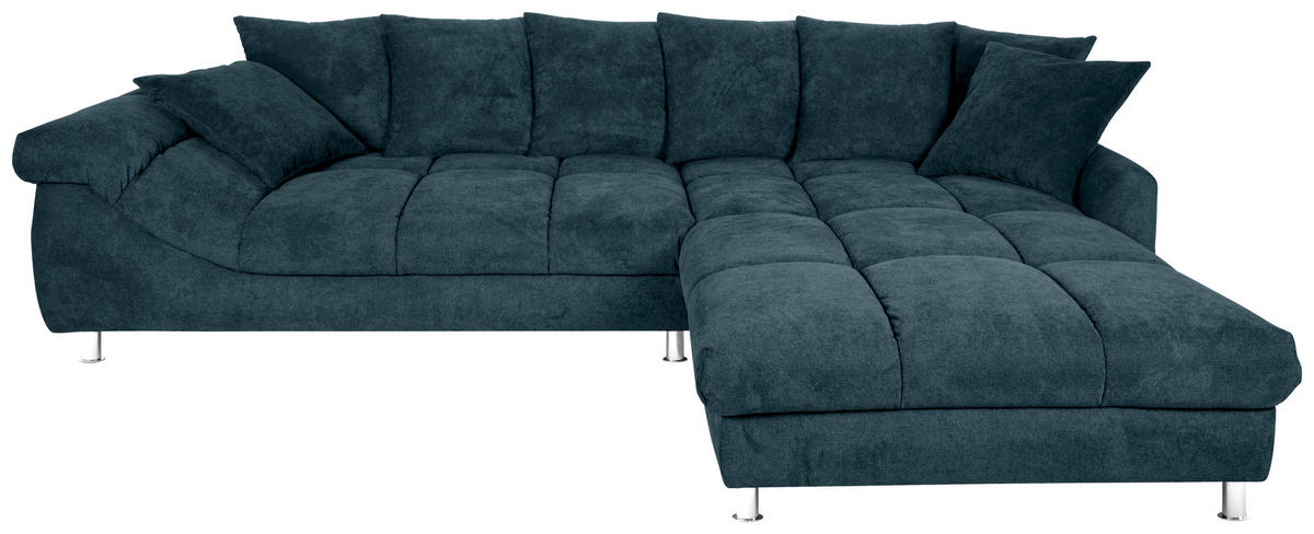 ECKSOFA in Webstoff Petrol  337/228 cm  - Petrol, Design, Textil/Metall (337/228cm) - Carryhome
