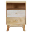 NACHTSCHRANK 45/65/40 cm Mangoholz massiv  - Naturfarben/Weiß, Design, Holz (45/65/40cm) - Landscape