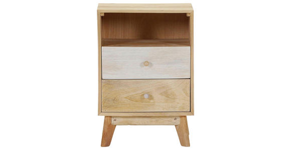 NACHTSCHRANK 45/65/40 cm Mangoholz massiv  - Naturfarben/Weiß, Design, Holz (45/65/40cm) - Landscape