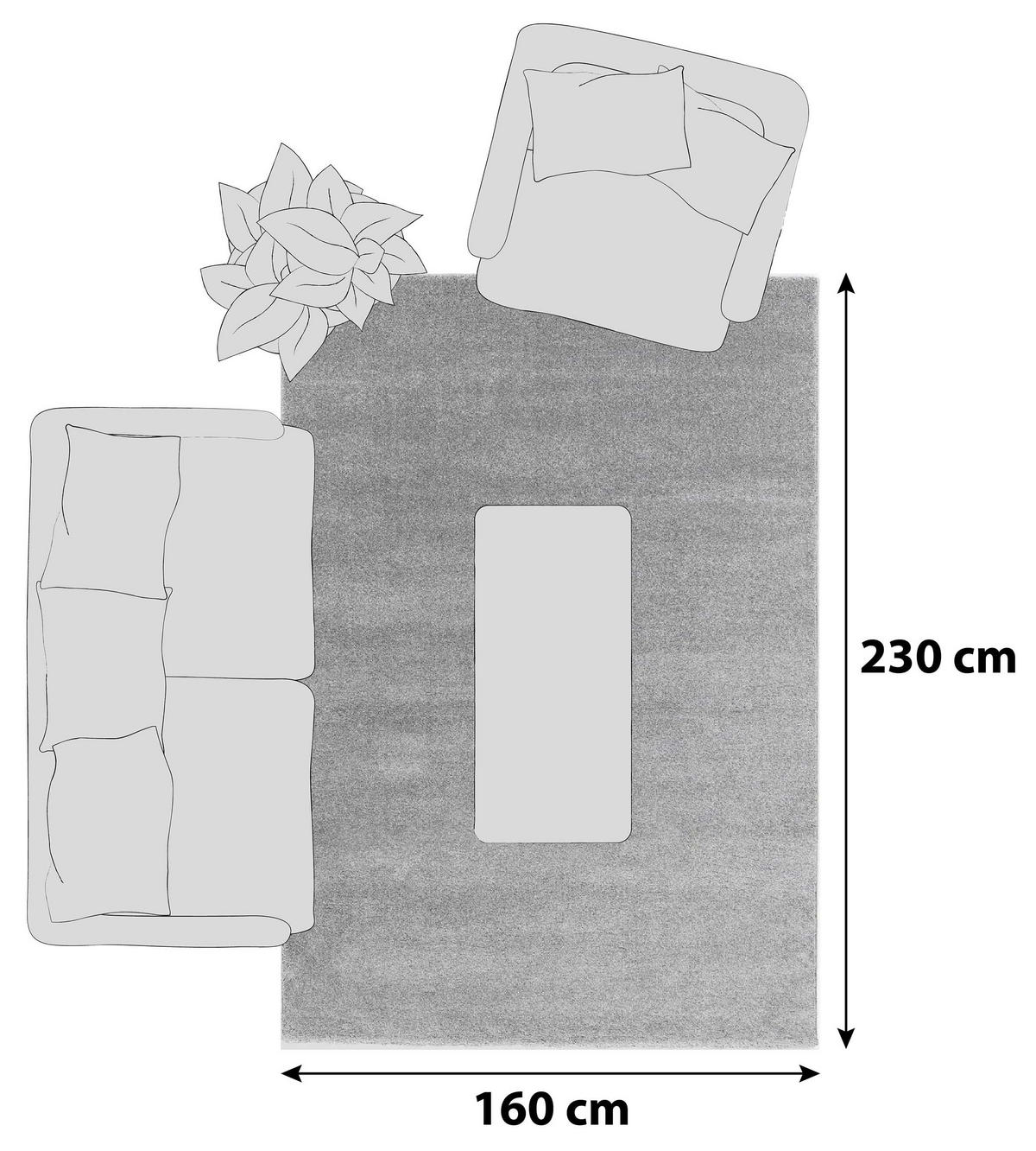 HOCHFLORTEPPICH 160/230 cm Pure Silberfarben  - Silberfarben, Basics, Textil (160/230cm) - Schöner Wohnen