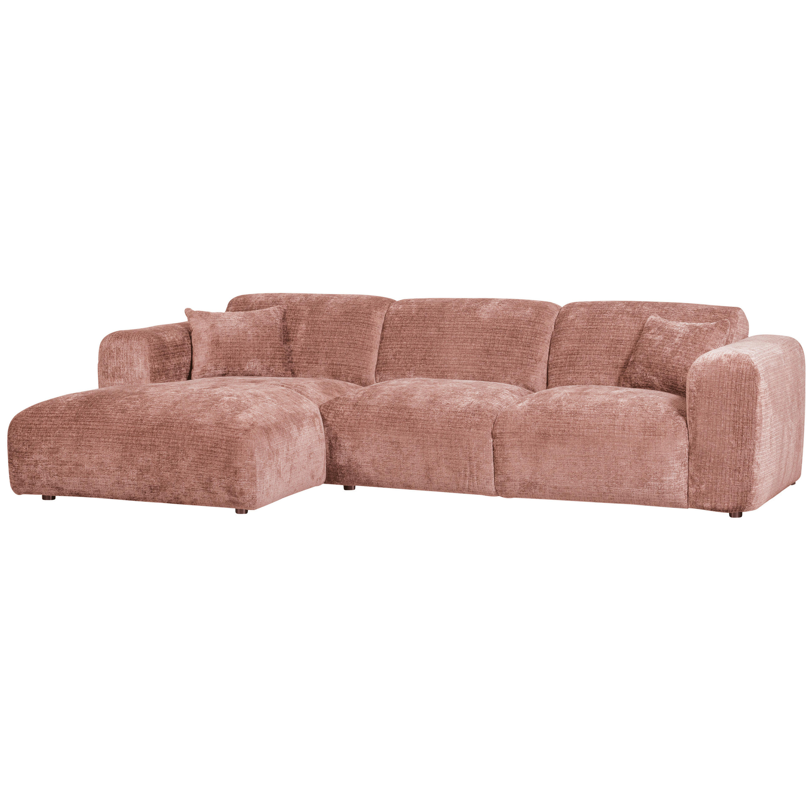 ECKSOFA Cloud Taupe, Pink Chenille - Taupe/Pink, Design, Kunststoff/Textil (165/280cm) - Livetastic