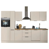 KÜCHENBLOCK MULTAN  in Kaschmir  - Kaschmir/Schwarz, Basics, Holzwerkstoff/Metall (310/211/60cm) - Carryhome