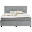 BOXSPRINGBETT 180/200 cm  in Silberfarben  - Silberfarben/Schwarz, Design, Kunststoff/Textil (180/200cm) - Xora