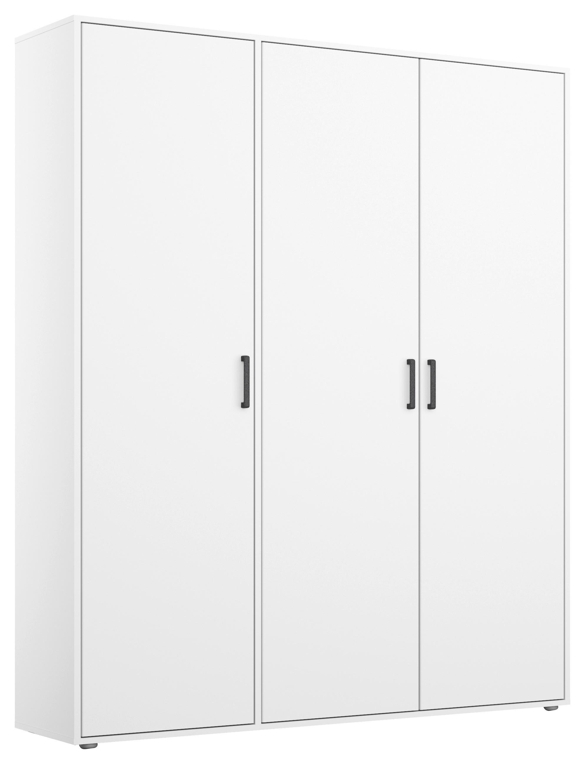 DREHTÜRENSCHRANK 140/194/53 cm,  in Weiß, 3 Tür(en)  - Weiß, MODERN, Holzwerkstoff/Kunststoff (140/194/53cm) - Rauch Möbel