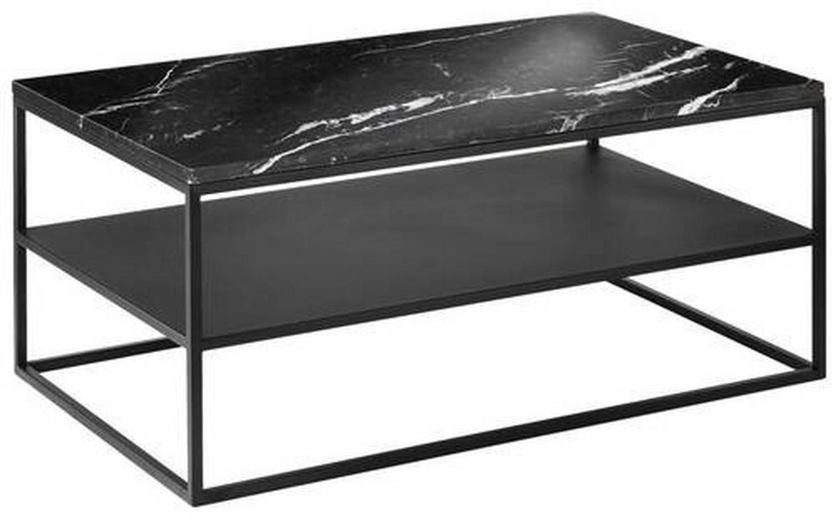 COUCHTISCH 100/60/41,5 cm rechteckig Schwarz  - Schwarz, Design, Stein/Metall (100/60/41,5cm) - Johann Jakob