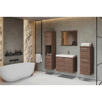 KOUPELNA barvy ořechu  - bílá/barvy ořechu, Lifestyle, kov/kompozitní dřevo (120cm) - P & B