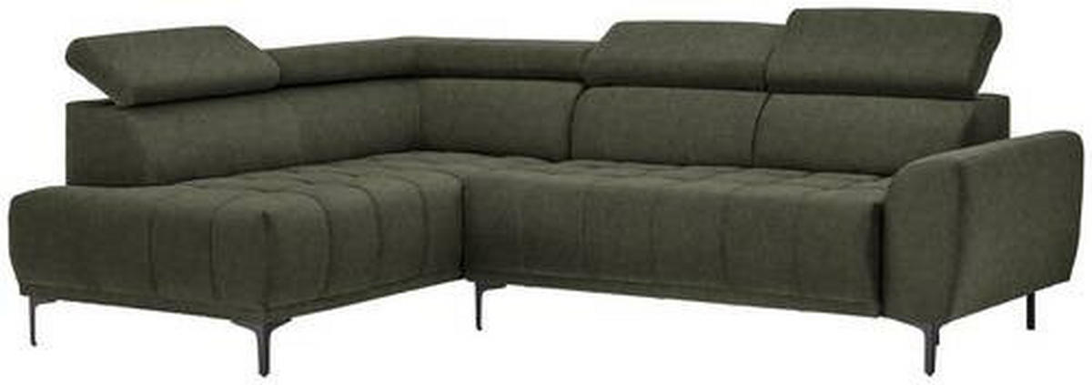 ECKSOFA in Velours Grün  - Schwarz/Grün, Design, Textil/Metall (191/261cm) - Stylife