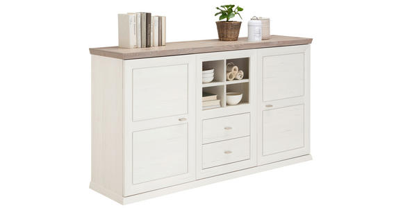 KOMMODE in 160/89/43 cm - Weiß/Grau, Design, Holzwerkstoff/Metall (160/89/43cm) - Hom`in
