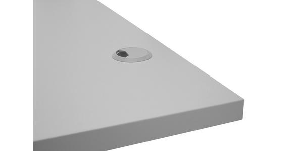 SCHREIBTISCH höhenverstellbar, Kabeldurchlass, Memoryschalter  - Silberfarben/Hellgrau, Basics, Holzwerkstoff/Metall (160/77/75-118cm) - Xora