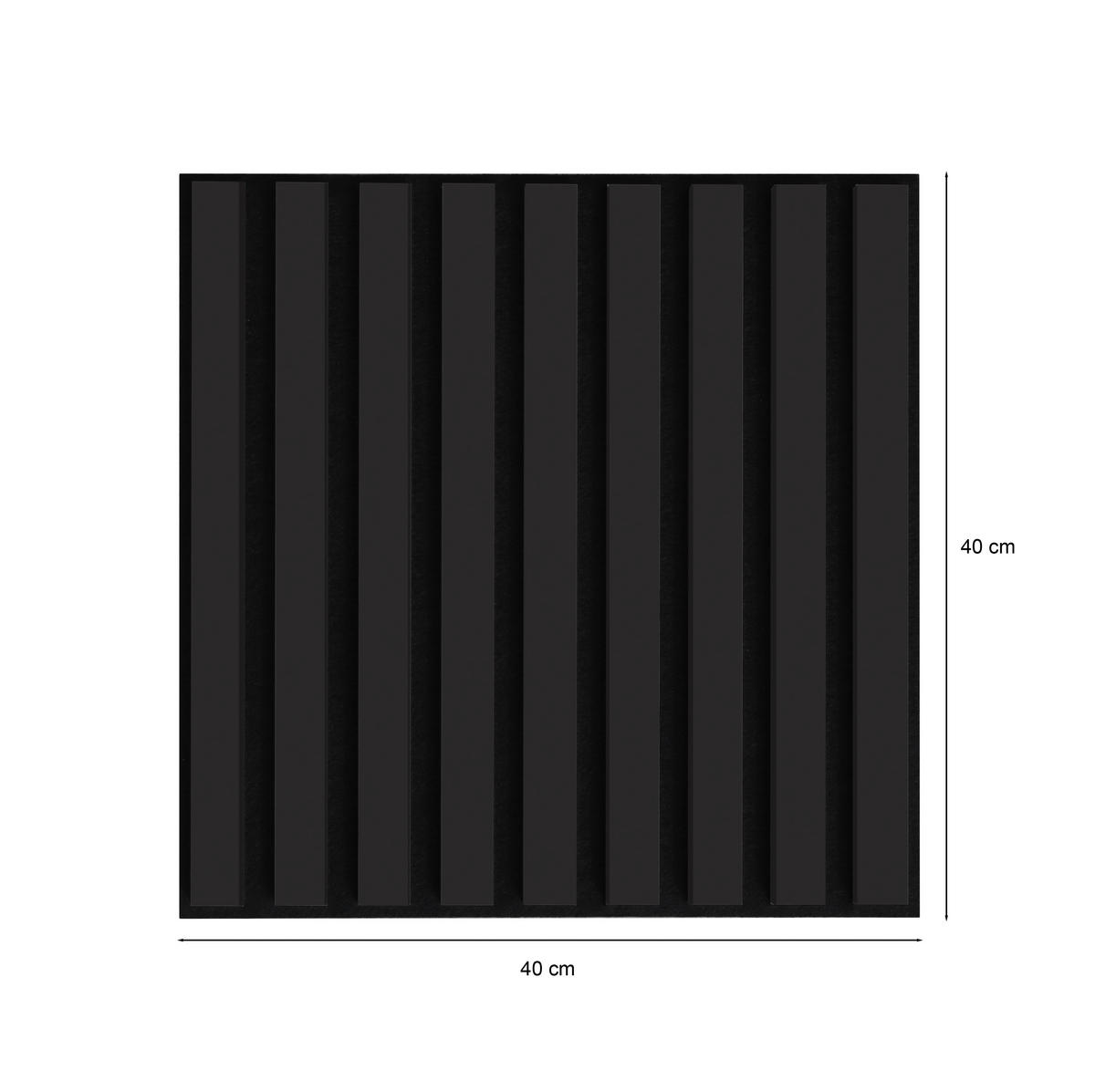 AKUSTICKÝ PANEL 40/40/1,8 cm - černá, Design, kompozitní dřevo/textil (40/40/1,8cm) - Xora