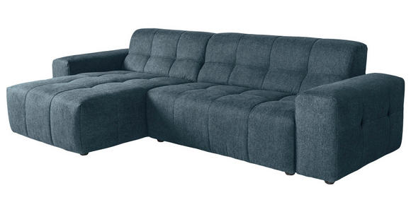 ECKSOFA Petrol Webstoff  - Petrol/Schwarz, KONVENTIONELL, Kunststoff/Textil (301/160cm) - Carryhome