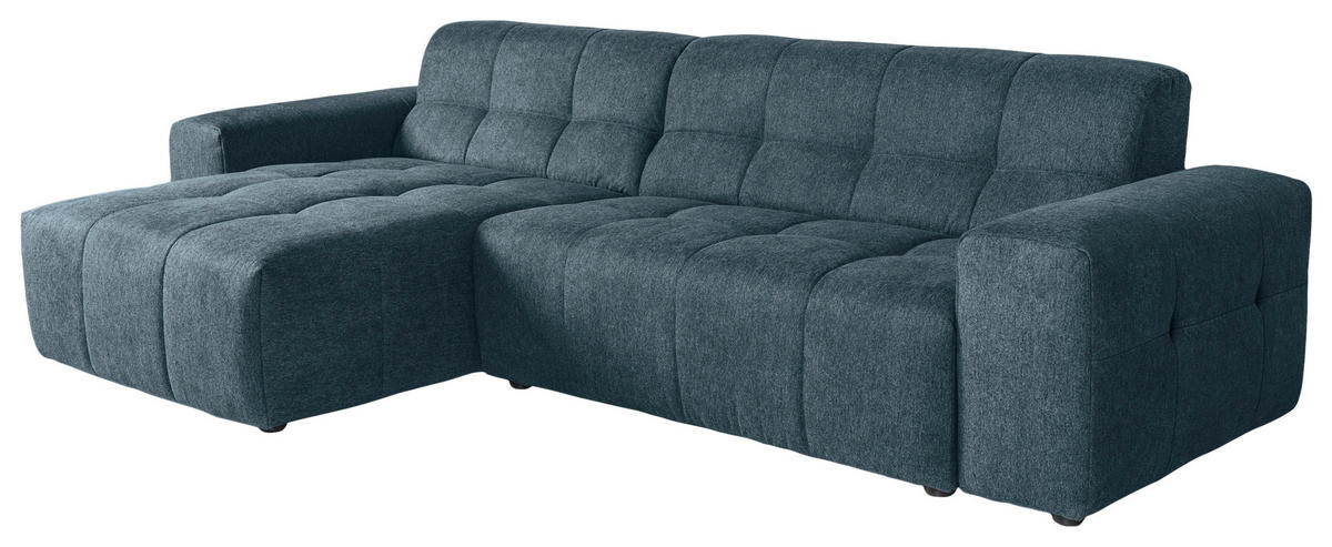 ECKSOFA Petrol Webstoff  - Petrol/Schwarz, KONVENTIONELL, Kunststoff/Textil (295/157cm) - Carryhome