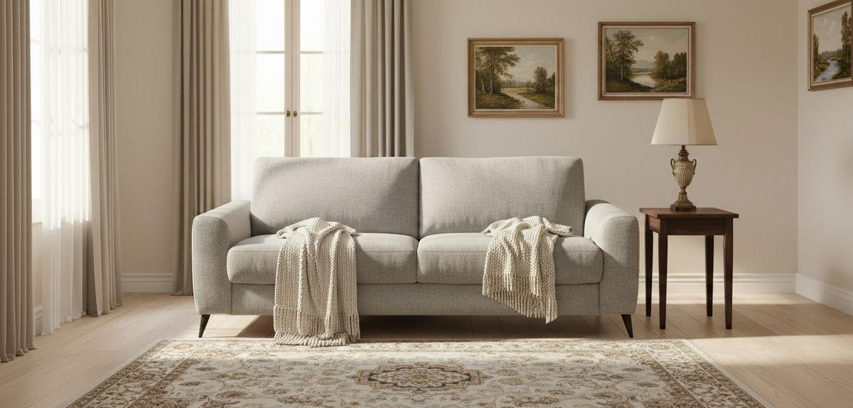 ROZKLADACIA POHOVKA, textil, béžová - čierna/béžová, Modern, kov/textil (219/92/101cm) - Livetastic