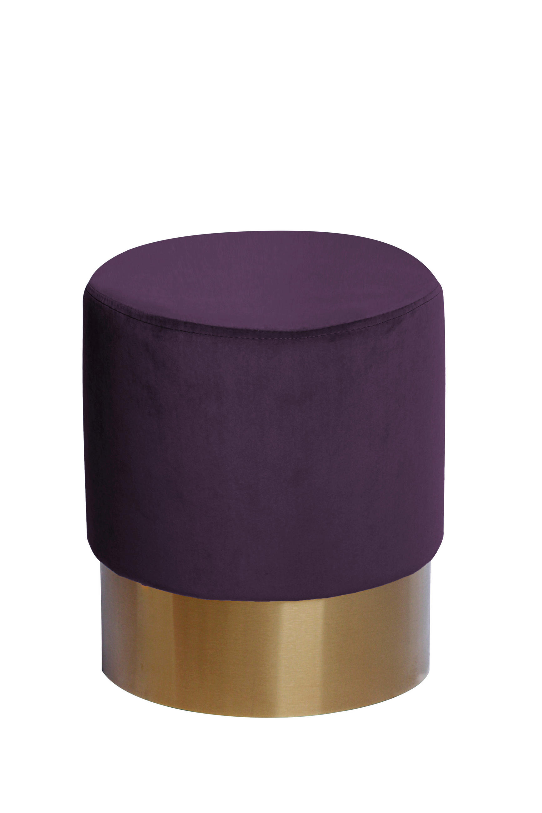HOCKER in Holz, Textil, Holzwerkstoff Violett  - Violett/Goldfarben, Basics, Holz/Holzwerkstoff (35/42cm) - Kayoom