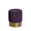 HOCKER in Holz, Textil, Holzwerkstoff Violett  - Violett/Goldfarben, Basics, Holz/Holzwerkstoff (35/42cm) - Kayoom