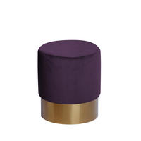 TABURETKA, drevo, textil, kompozitné drevo, 35/42 cm - zlatá/fialová, Basics, drevo/kompozitné drevo (35/42cm)