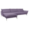 ECKSOFA  in Webstoff Violett  165/338 cm  - Violett/Schwarz, Design, Textil/Metall (165/338cm) - Hom`in