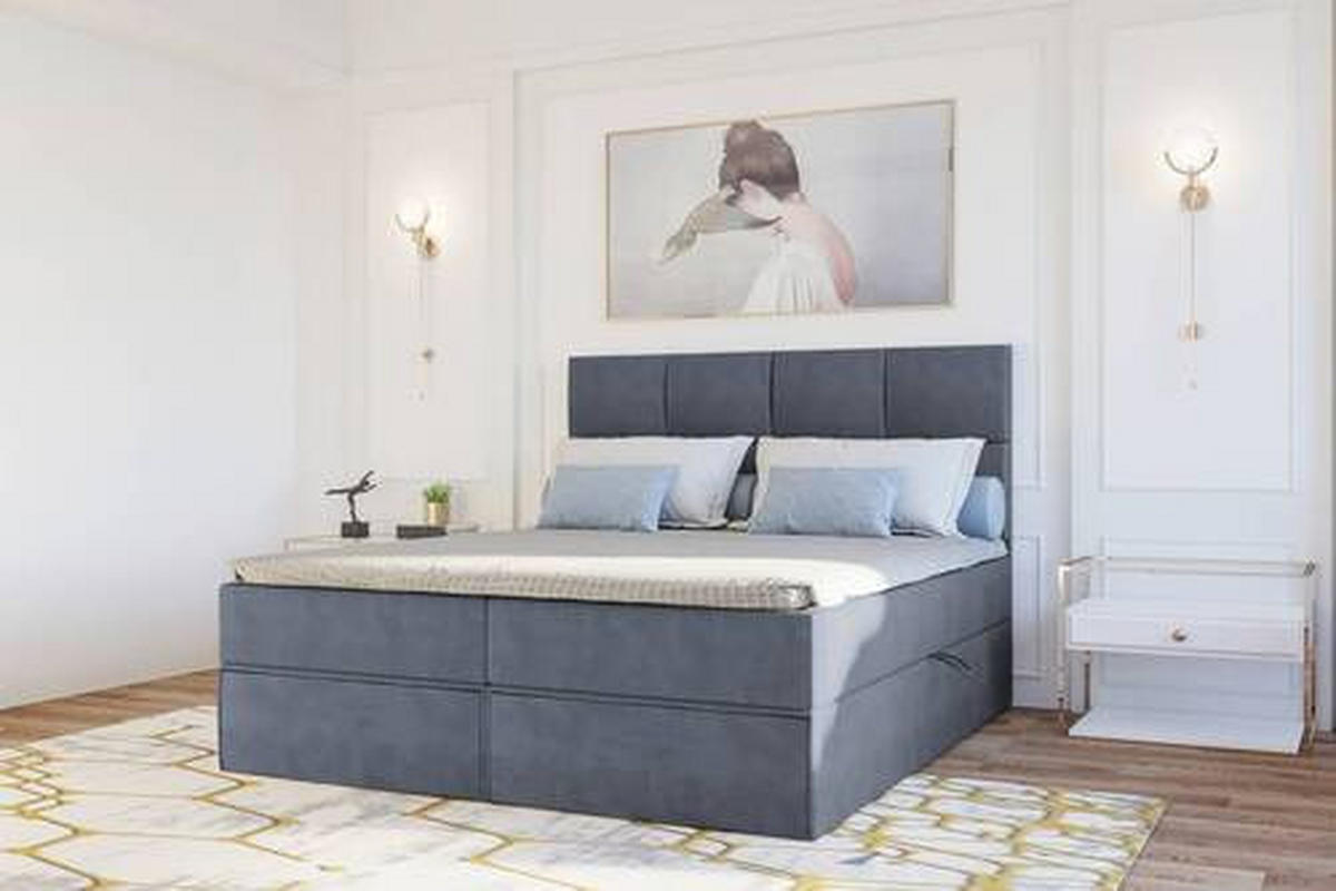 BOXBETT 140/200 cm  in Dunkelgrau  - Dunkelgrau/Schwarz, Konventionell, Kunststoff/Textil (140/200cm) - Boxxx