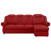 ECKSOFA Rot Lederlook Rücken echt  - Rot/Schwarz, KONVENTIONELL, Kunststoff/Textil (262/165cm) - Livetastic