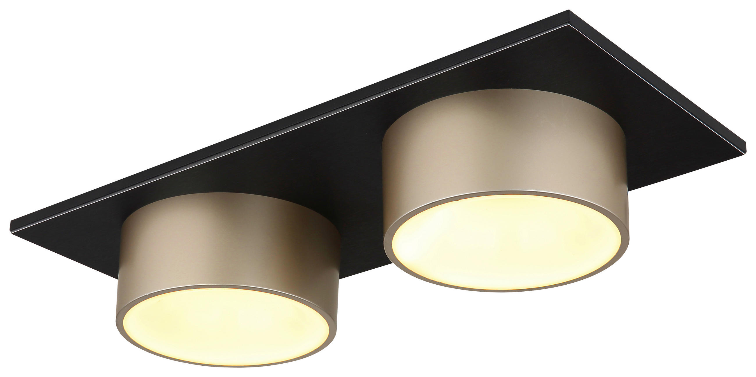 DECKENLEUCHTE 46/20/11,3 cm  - Champagner/Schwarz, Trend, Kunststoff/Metall (46/20/11,3cm) - Collet's Monde