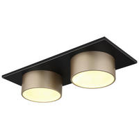 DECKENLEUCHTE 46/20/11,3 cm  - Champagner/Schwarz, Trend, Kunststoff/Metall (46/20/11,3cm) - Collet's Monde