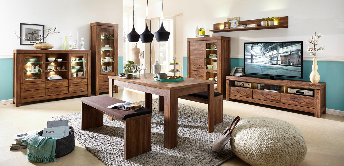 KOMODA POD TELEVIZI, barvy dubu, 200/60/54 cm - barvy dubu/barvy niklu, Design, kov/kompozitní dřevo (200/60/54cm) - Welnova