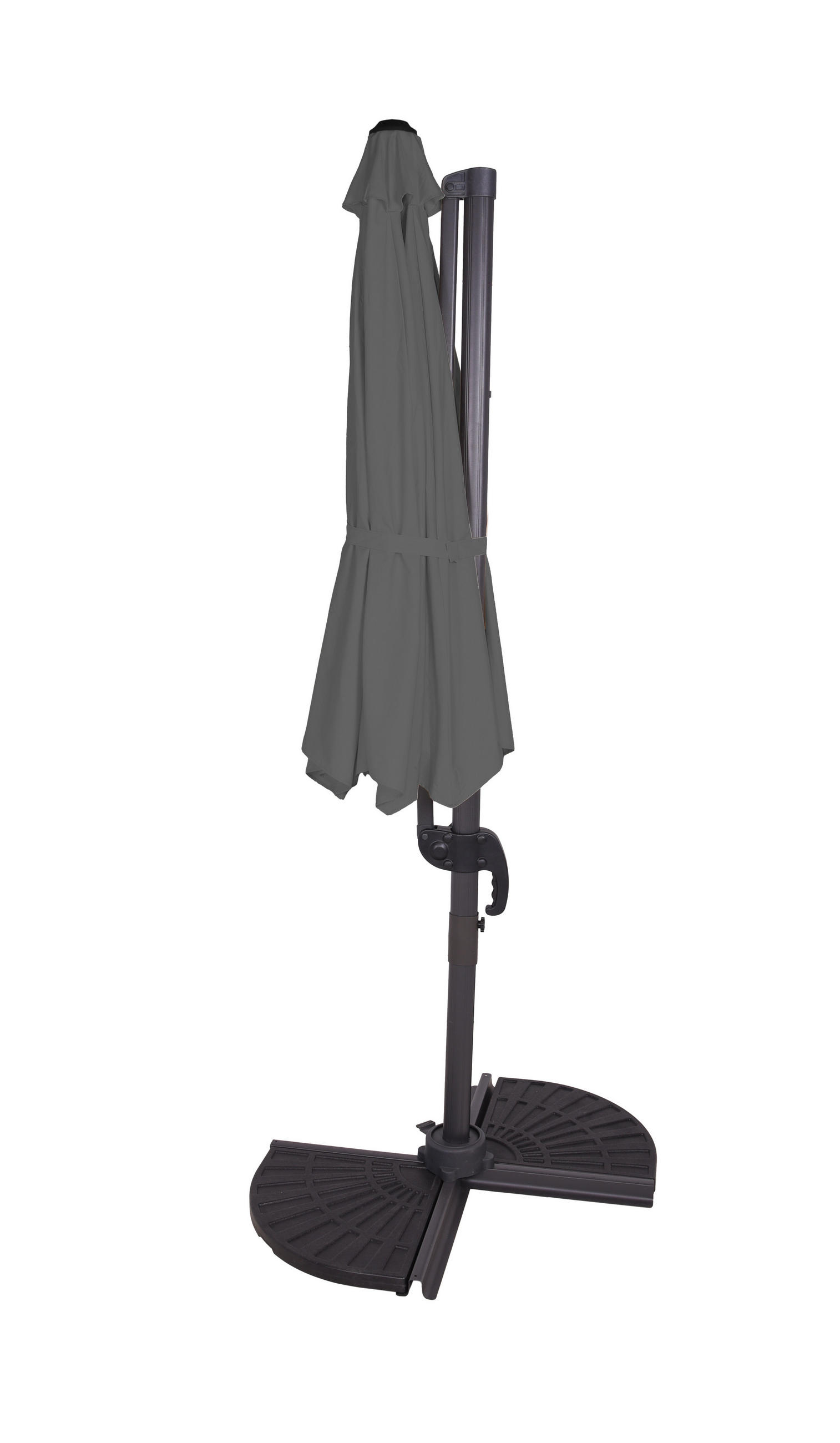 AMPELSCHIRM 350 cm Anthrazit  - Anthrazit/Schwarz, Basics, Textil/Metall (300/250/356cm) - Gardenson