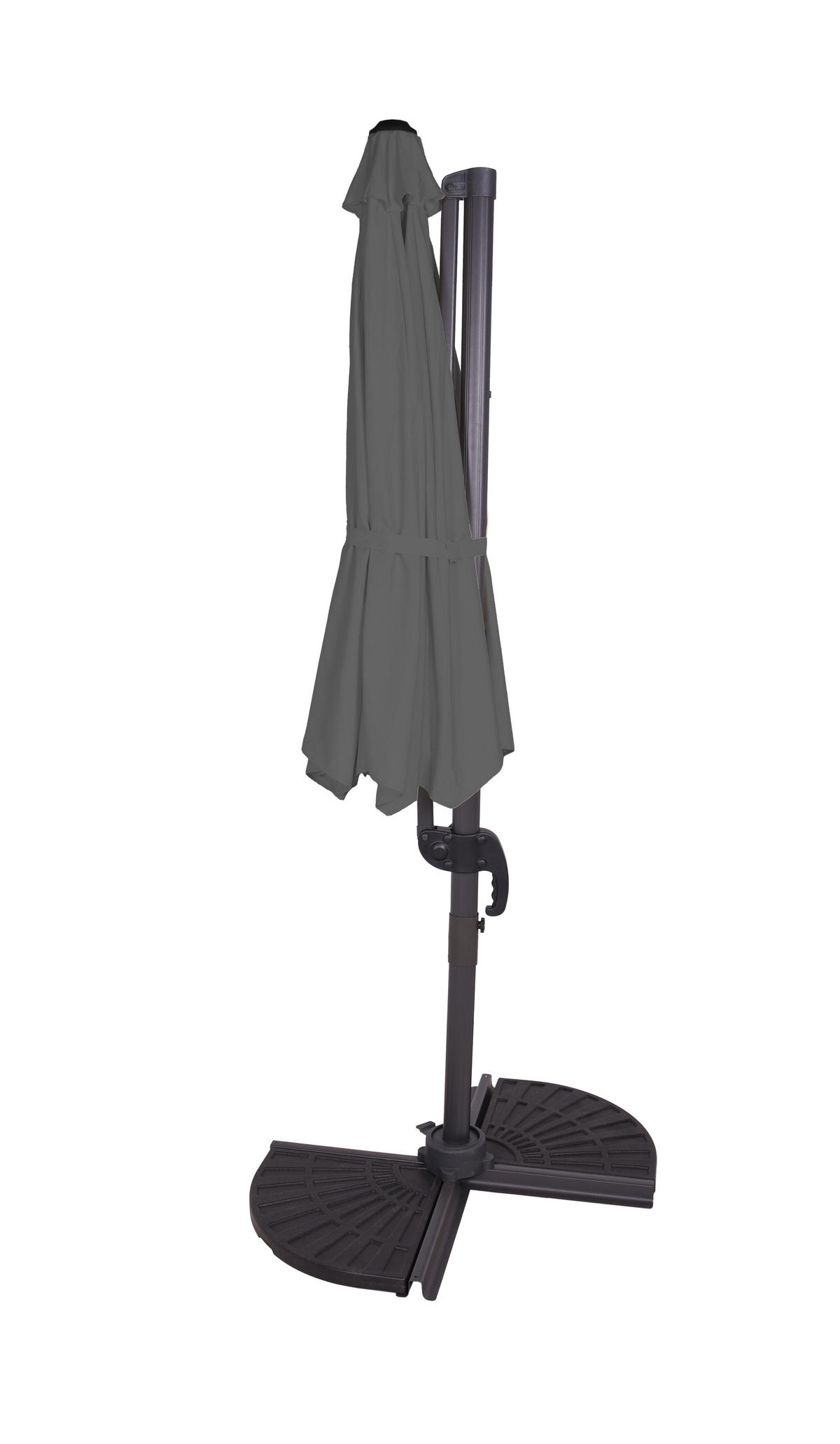 AMPELSCHIRM 350 cm Anthrazit  - Anthrazit/Schwarz, Basics, Textil/Metall (300/250/356cm) - Gardenson