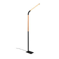 LED STOJACÍ LAMPA, 169,5 cm - černá/přírodní barvy, Basics, kov/dřevo (169,5cm)