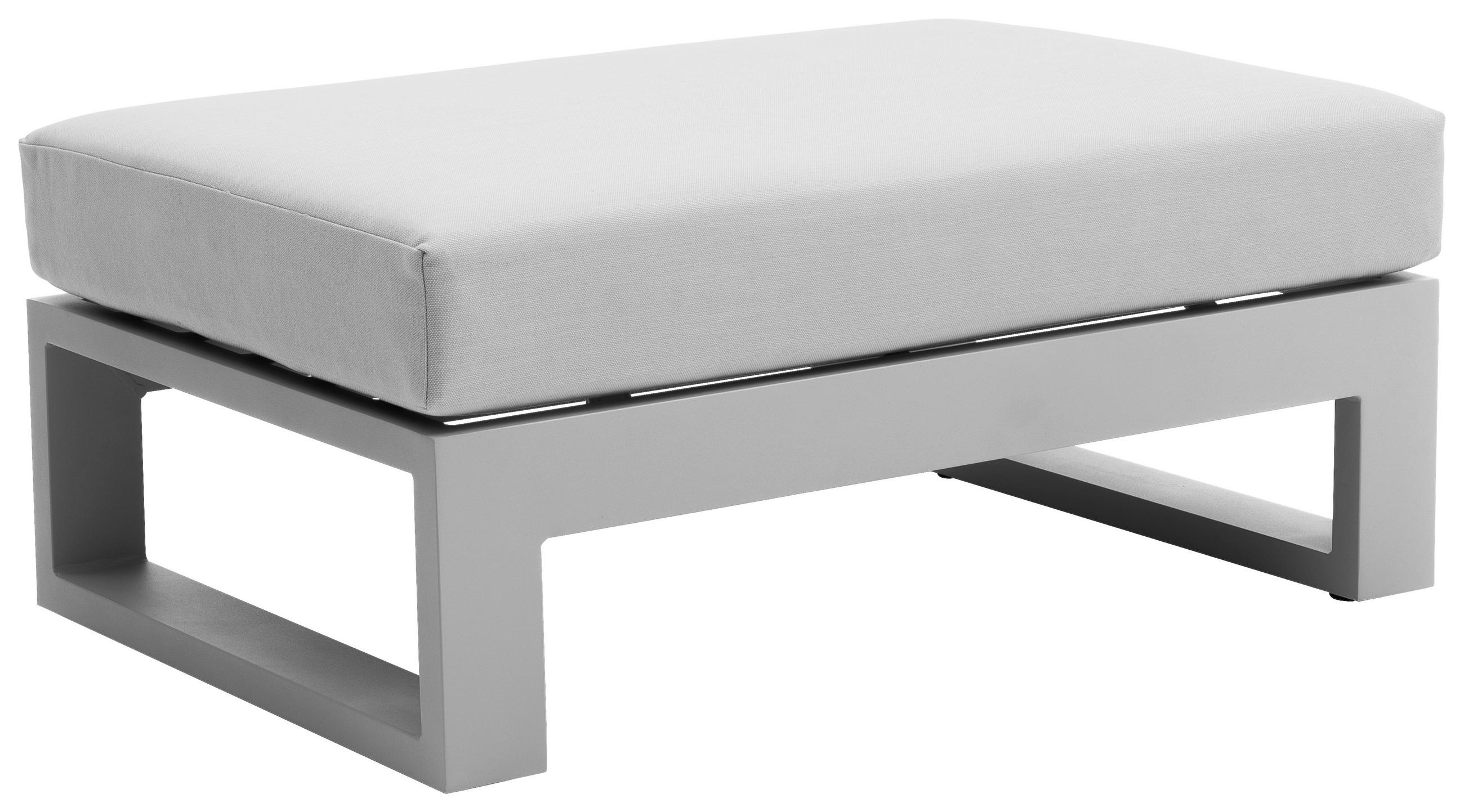 LOUNGEHOCKER 90/24/60 cm Aluminium  - Hellgrau, Design, Textil/Metall (90/24/60cm) - Amatio
