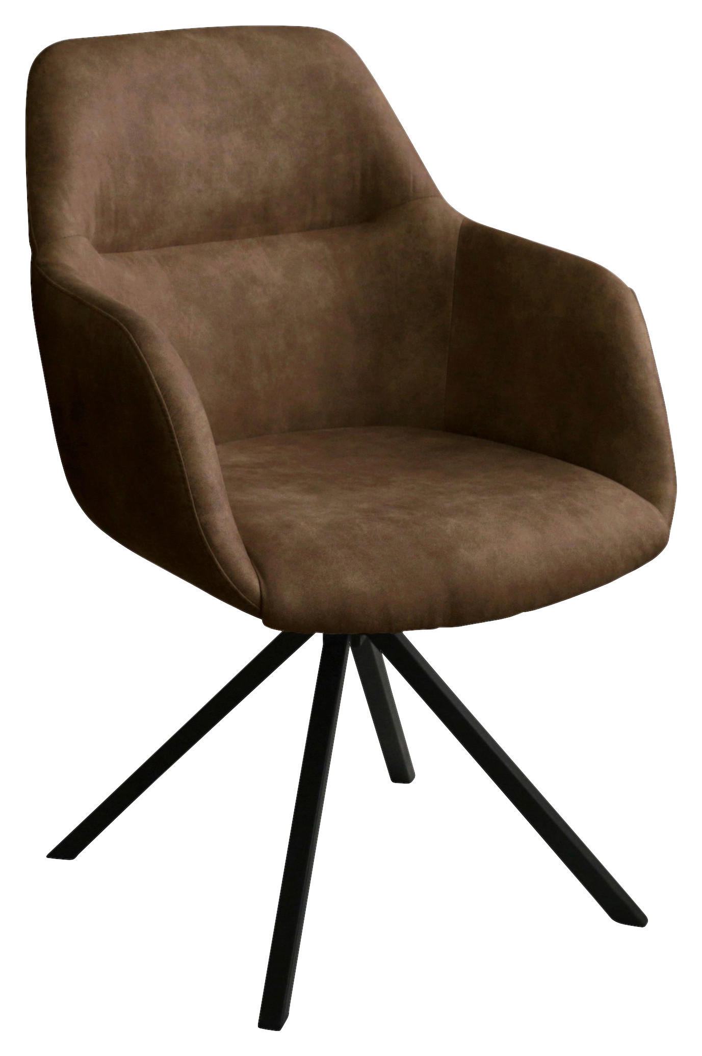 ARMLEHNSTUHL  in Stahl Flachgewebe  - Schwarz/Braun, Design, Textil/Metall (57/85,5/65cm) - Voleo