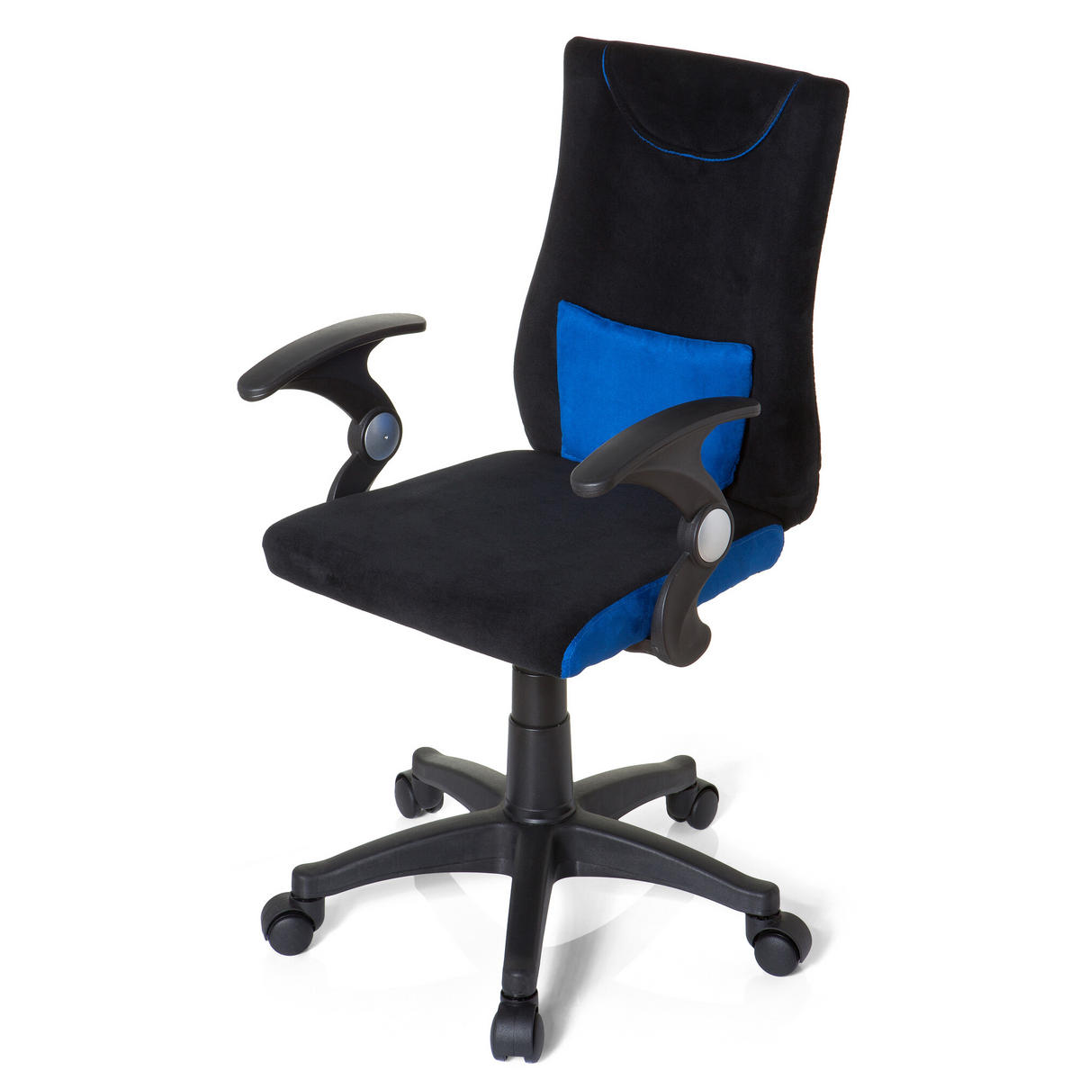 OTOČNÁ ŽIDLE PRO MLÁDEŽ, modrá, černá - modrá/černá, Basics, plast (50/87-97/40cm) - MID.YOU