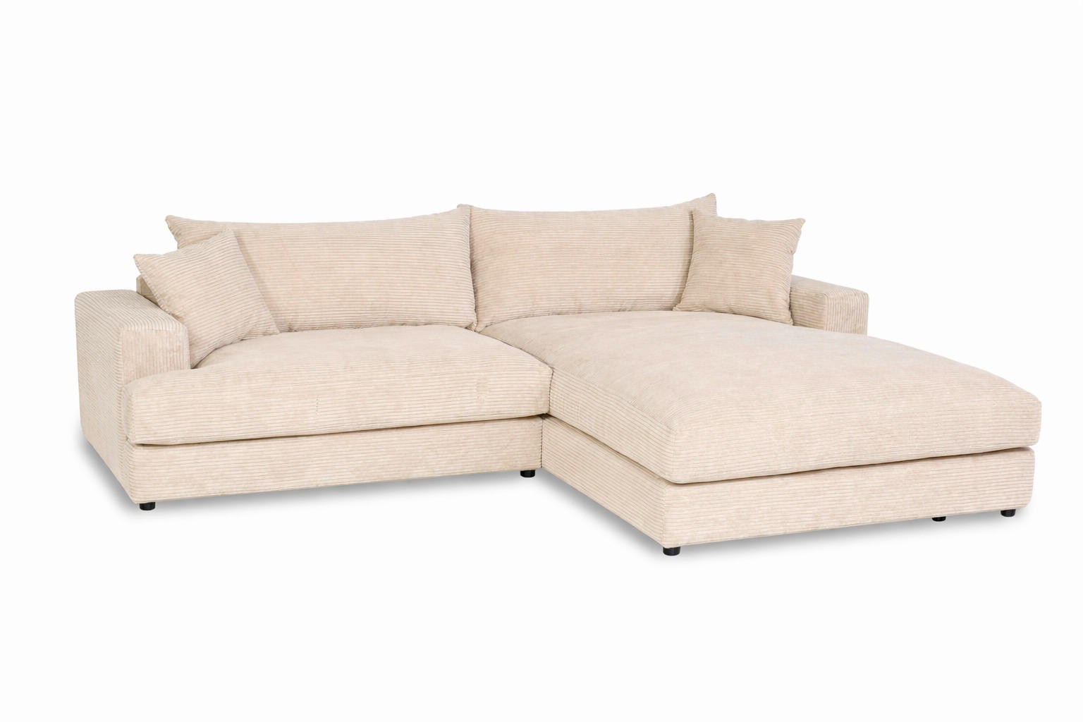 SJEDEĆA GARNITURA drvo, tekstil, drvni materijal  bež   - bež/crna, Moderno, drvni materijal/drvo (267/184cm) - Ti'me