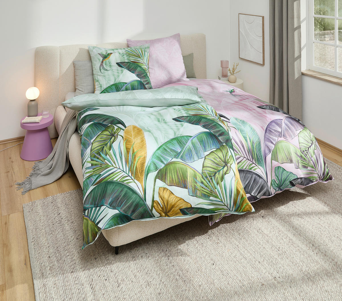 WENDEBETTWÄSCHE Satin 155/220 cm  - Mauve, Textil (155/220cm) - Novel