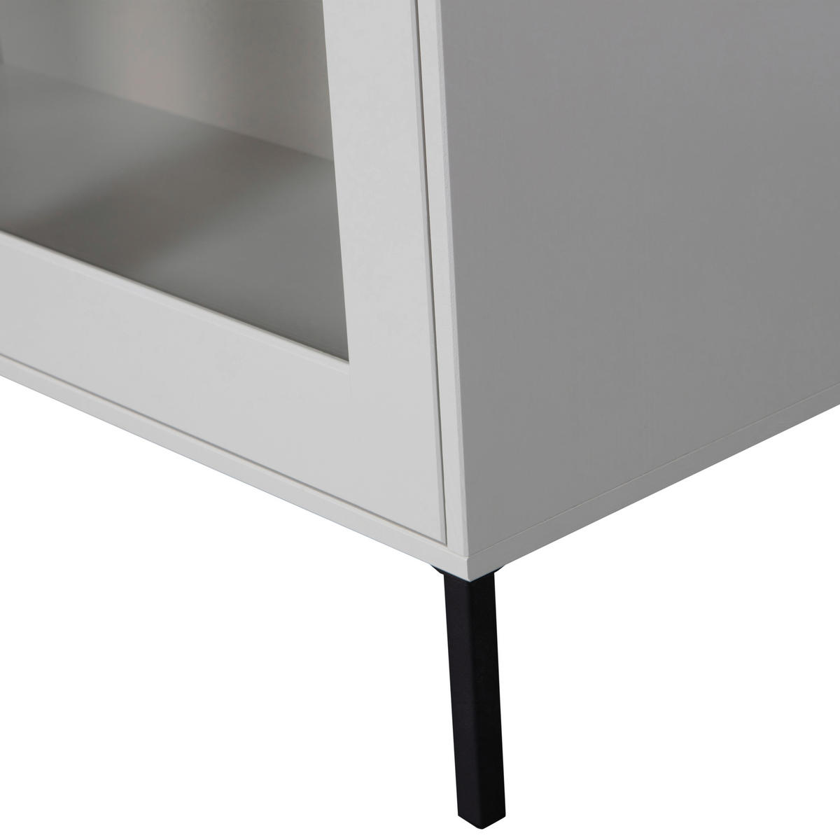 VITRINE Xam in Kiefer Grau  - Schwarz/Grau, Design, Glas/Holz (100/155/40cm) - Livetastic