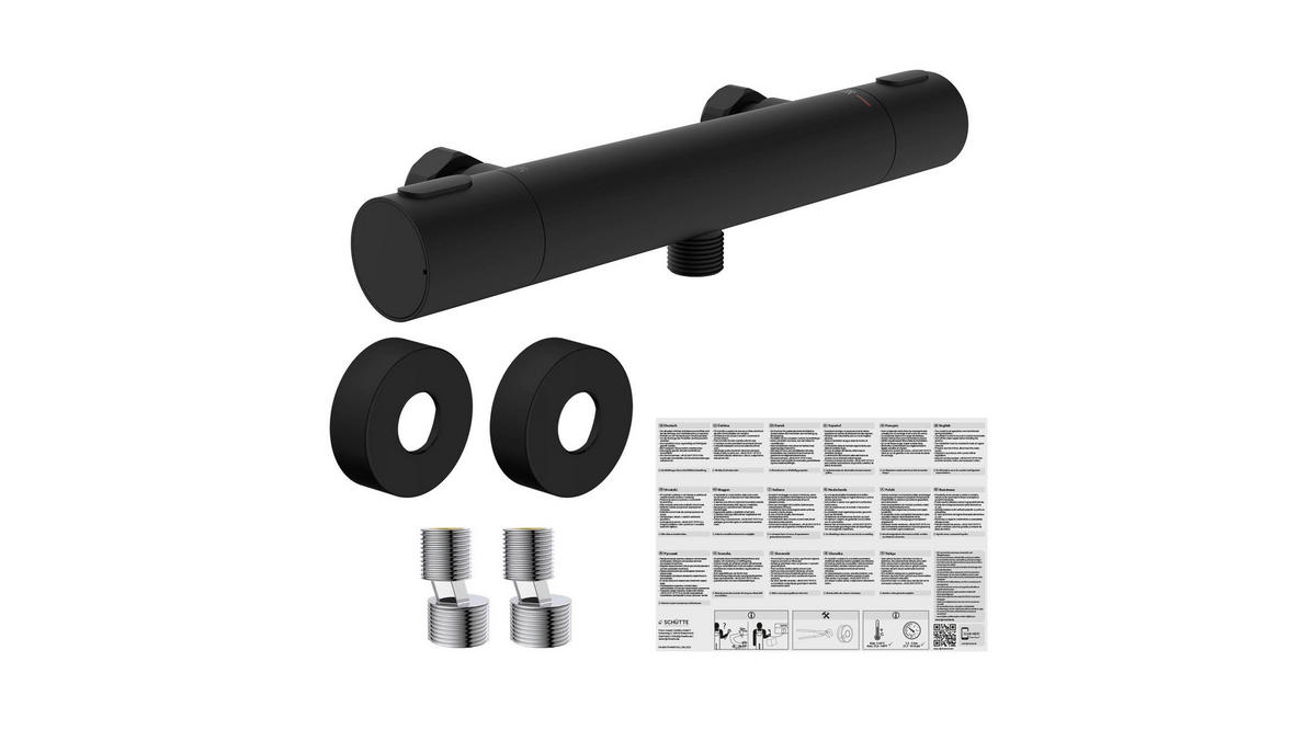DUSCHARMATUR  - Schwarz, Design, Metall (28/4/9,5cm) - Schütte