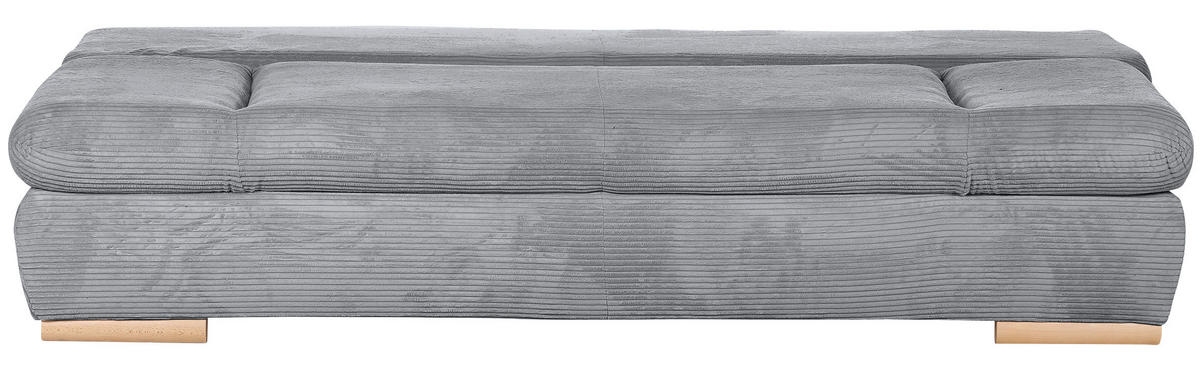SCHLAFSOFA Cord Hellgrau  - Hellgrau/Naturfarben, KONVENTIONELL, Holz/Textil (200/75/92cm) - home24