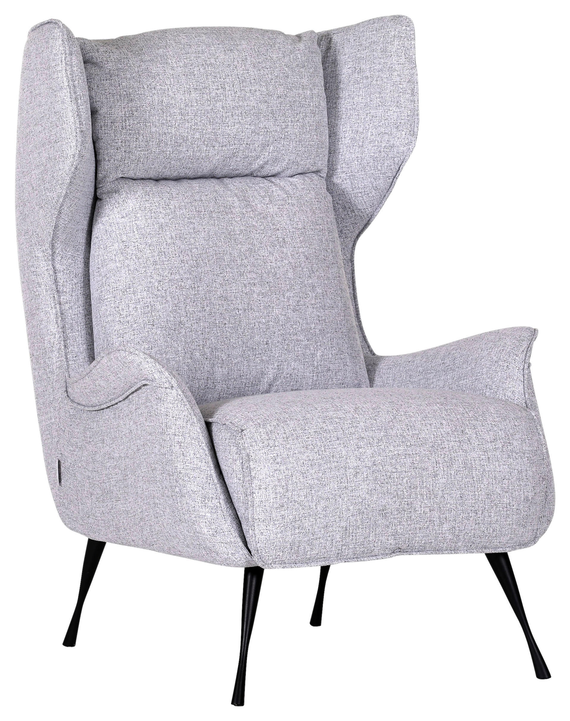 ÖRONLAPPSFÅTÖLJ i flatväv ljusgrå  - ljusgrå/svart, Design, metall/textil (83/106/89cm)